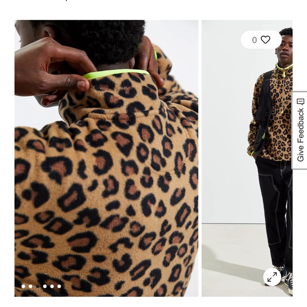 UO Polar Fleece Half-Zip Animal Print Sweatshirt - Picture 4 of 10